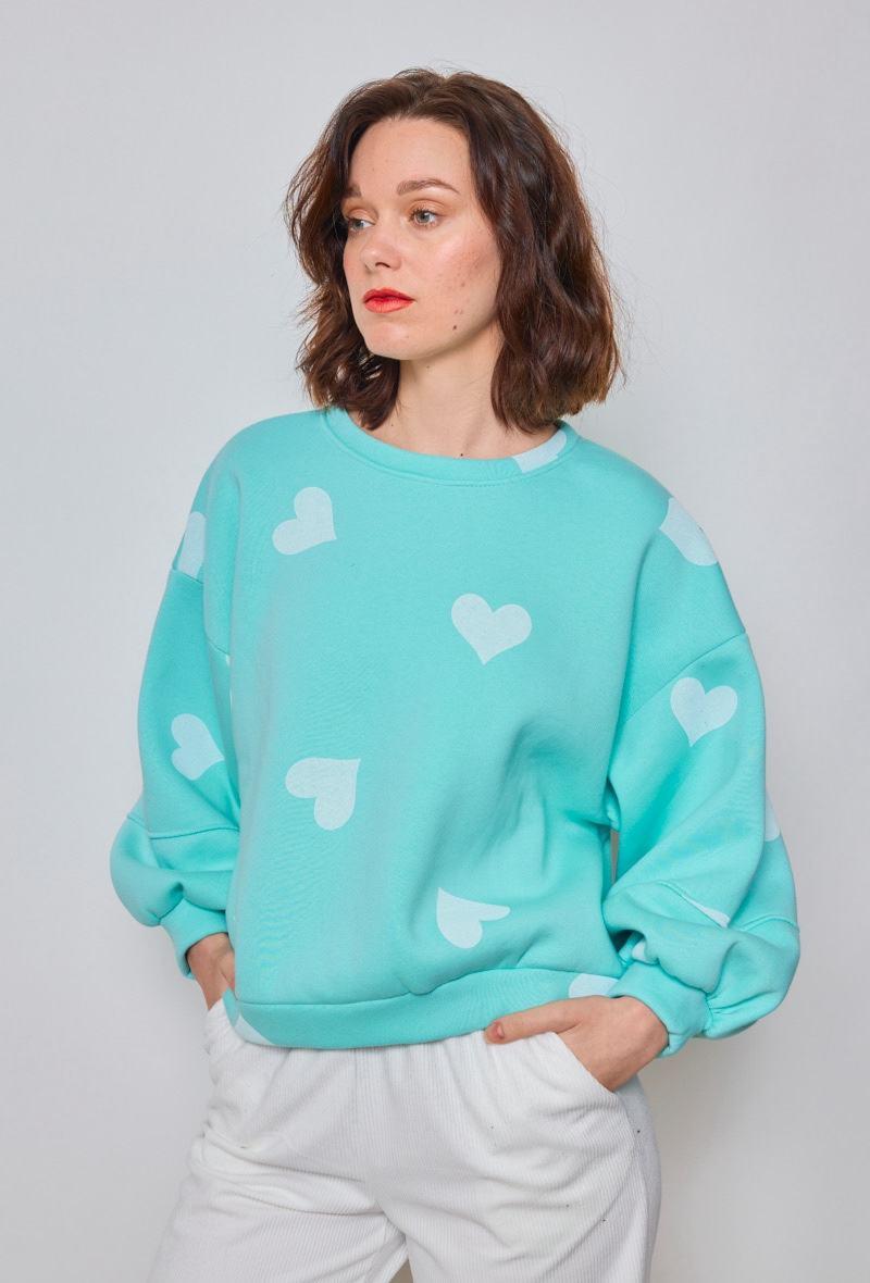 Heart Print Crewneck