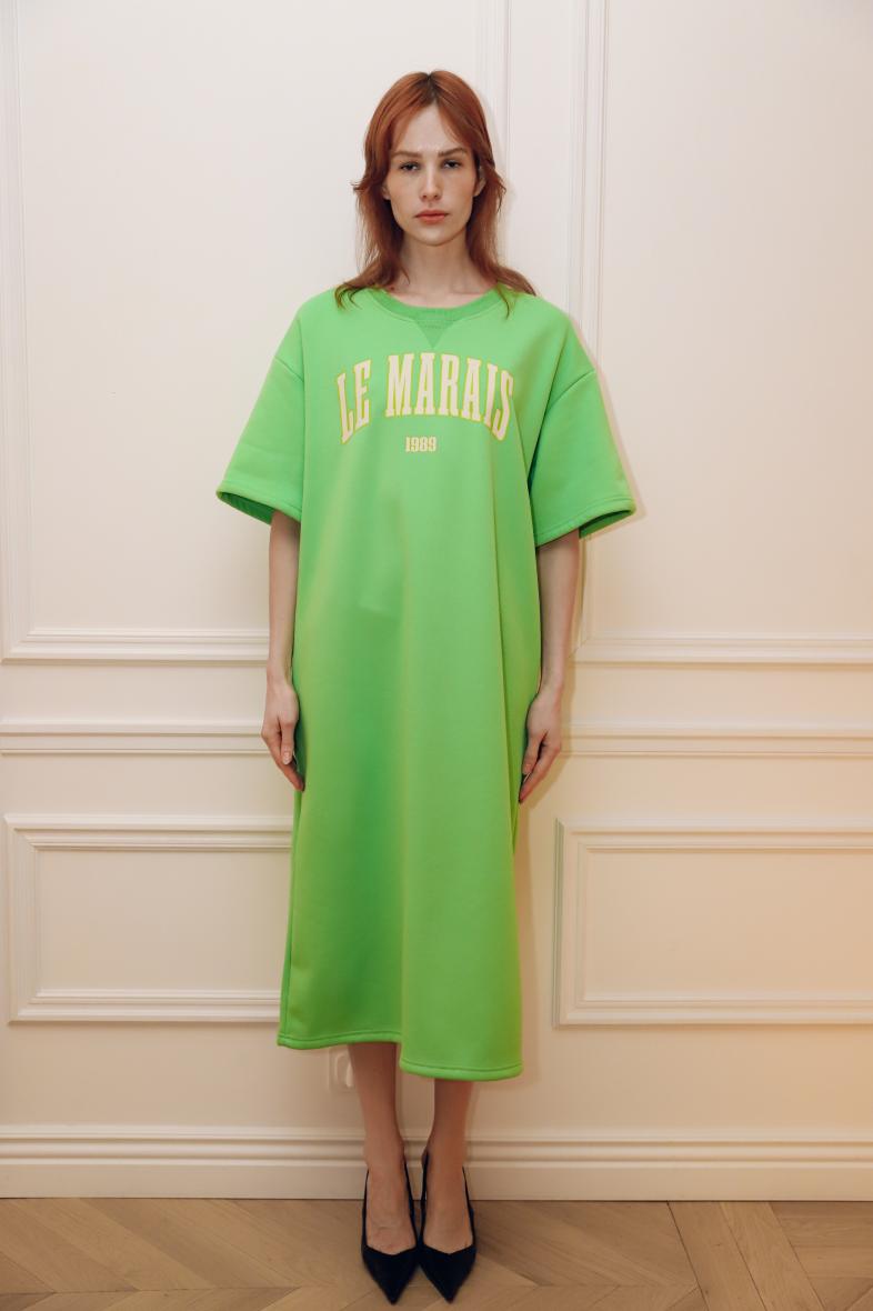 Fleece sweater dress “Le marais 1989”