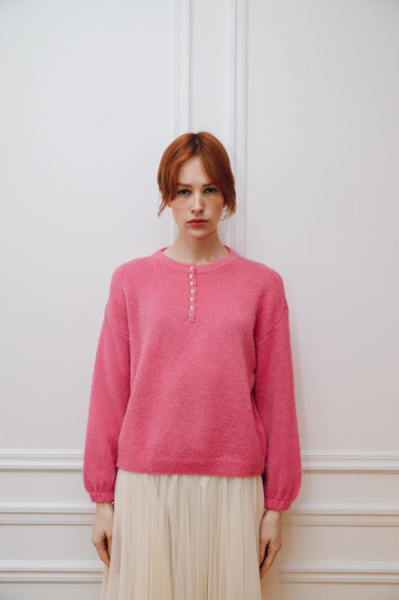 Pull Polo bouton fantaisie