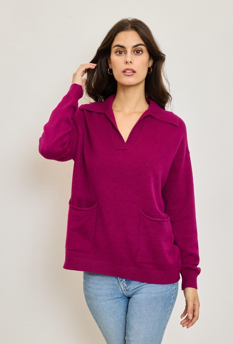 pull col chemisier