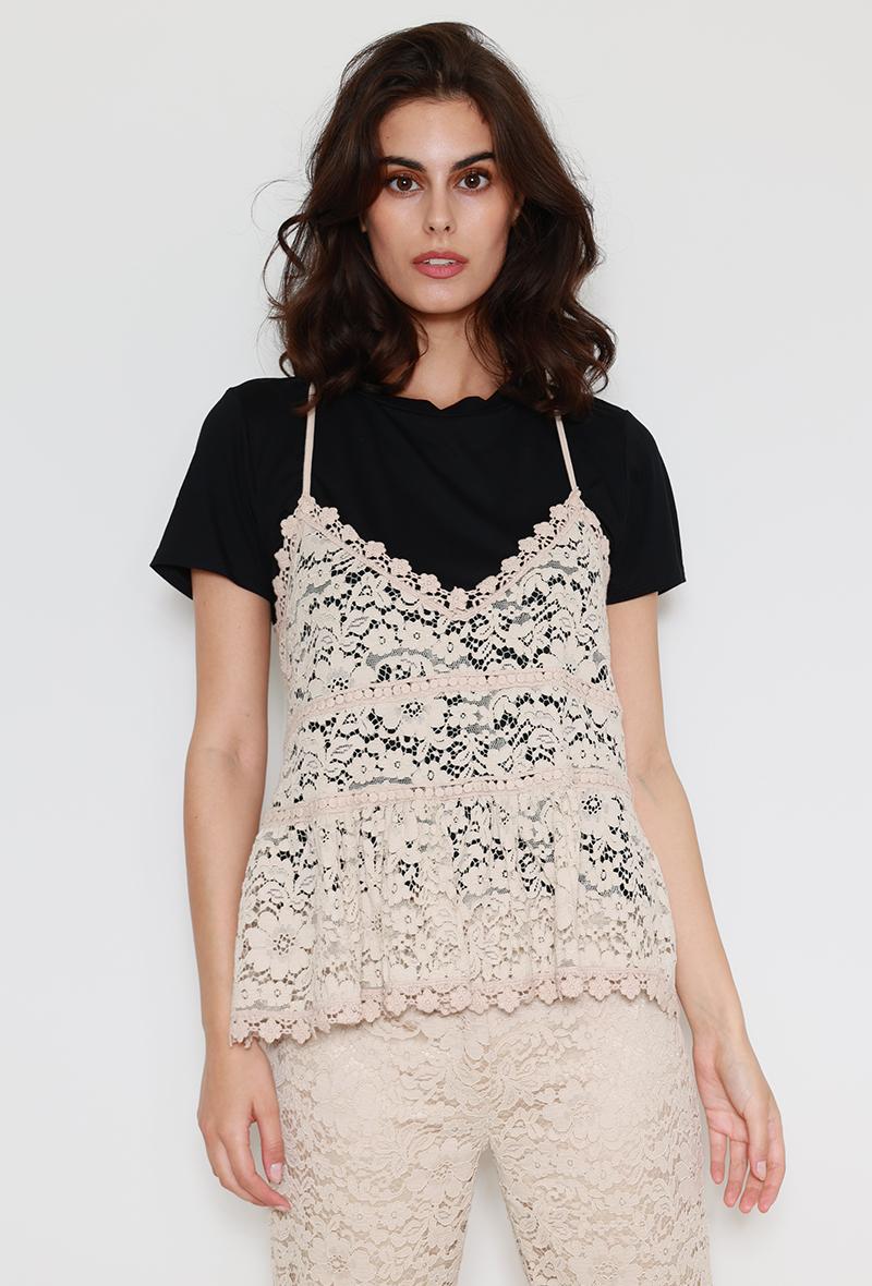 ensemble tshirt dentelle