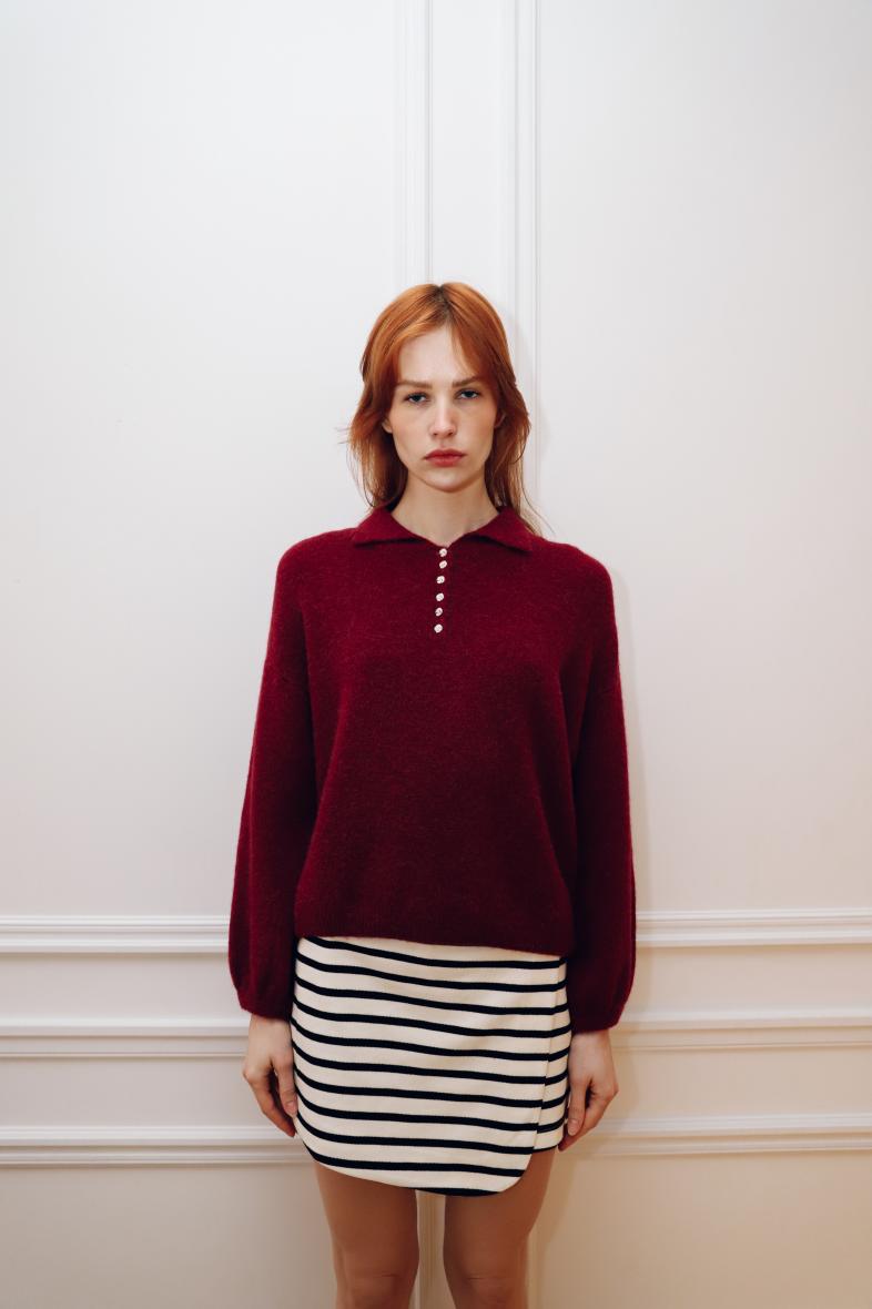 Pull Polo bouton fantaisie